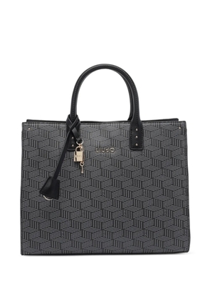 LIU JO monogram-print padlock-detail tote bag - Black