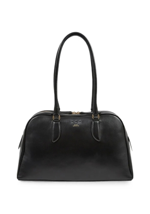 A.P.C. logo-print leather shoulder bag - Black