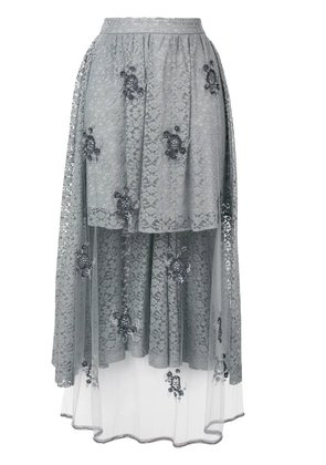 Stella McCartney embellished lace high-low skirt - Grey