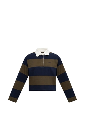 A.P.C. striped long-sleeve polo shirt - Blue