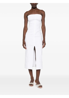 Brandon Maxwell strapless midi dress - White