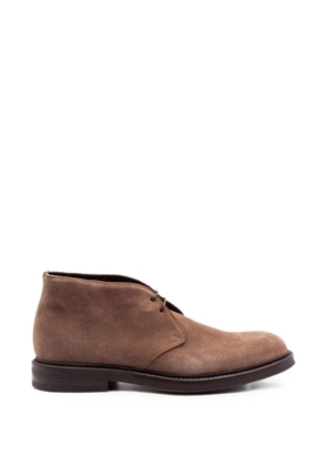 Green George suede lace-up ankle boots - Brown