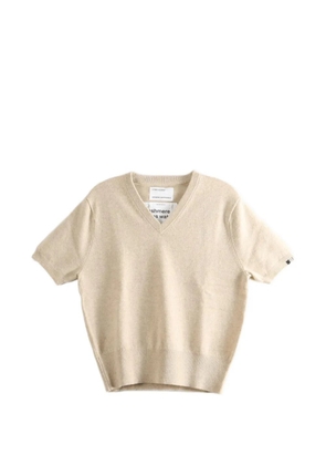 extreme cashmere N°490 Martina short-sleeve V-neck sweater - Neutrals