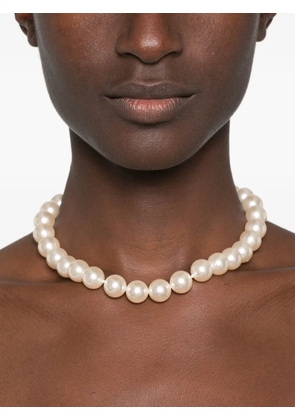 Alessandra Rich logo-engraved necklace - Neutrals