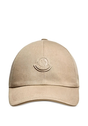 Moncler leather-logo cotton gabardine baseball cap - Neutrals