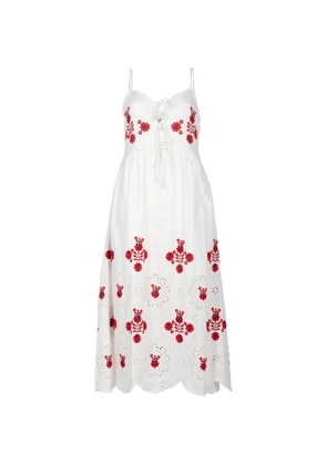 Sea Catharina embroidered broderie-anglaise midi dress - White