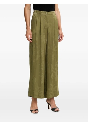 Armani Exchange floral-print satin trousers - Green