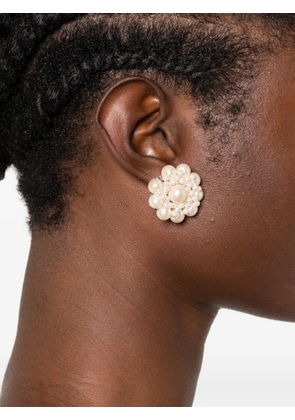 Alessandra Rich floral earrings - Neutrals