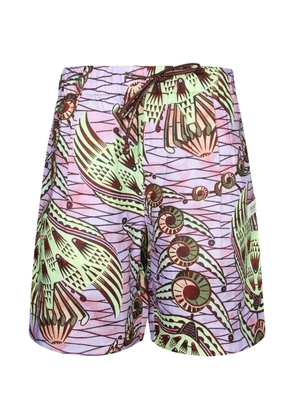 Atelier Vlisco graphic-print drawstring shorts - Purple