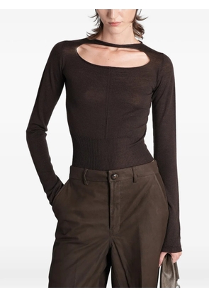 Rick Owens cut-out long-sleeve top - Brown