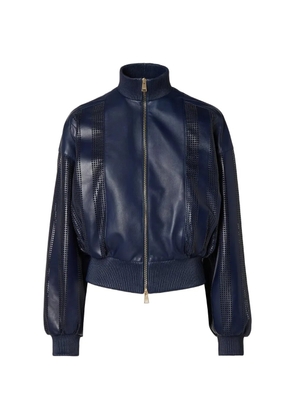 FENDI navy blue perforated nappa-leather jacket