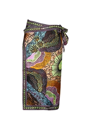 Atelier Vlisco graphic-print wrap skirt - Brown