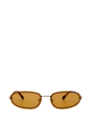 Off-White rimless oval-frame sunglasses - Brown