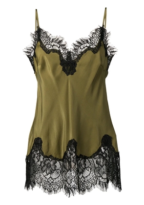 Gold Hawk longline lace cami - Green