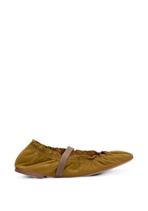 ODISSI Flora ruched ballet flats - Green