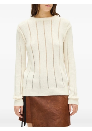 Ann Demeulemeester open-knit sweater - White
