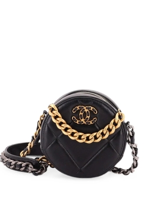 CHANEL Pre-Owned 19 Round with Chain Quilted Leather clutch bag - Black