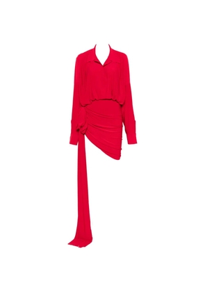 Norma Kamali bow-detail draped asymmetric mini dress - Red