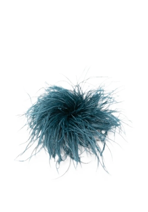 Gianluca Capannolo feather-trim brooch - Blue