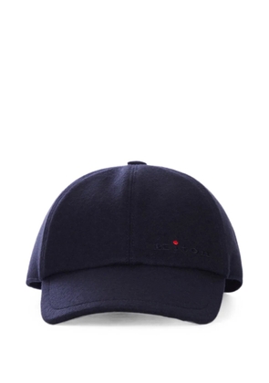 Kiton logo-embroidered cashmere baseball cap - Blue