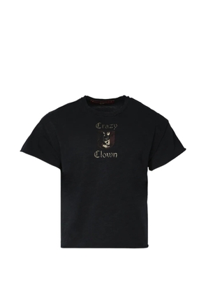 Crazy Clown L.A. logo-print raw-edge T-shirt - Black