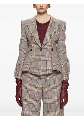 NISSA checked tailored blazer - Neutrals
