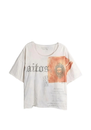 SAITOS 783 Anchor graphic-print distressed T-shirt - White