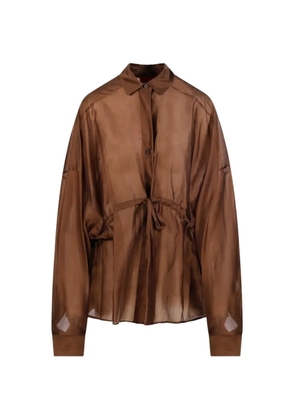 THELATEST Dalida semi-sheer shirt - Brown