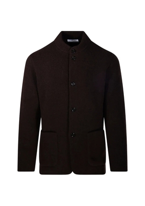 Lardini button-up high-neck coat - Brown