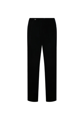 Giorgio Armani pleated velvet tailored trousers - Black