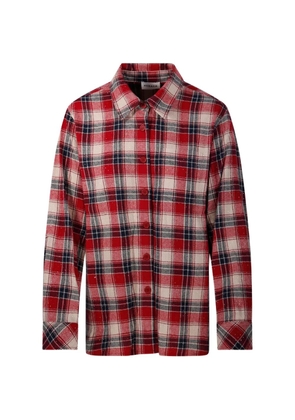 P.A.R.O.S.H. check-print crystal-embellished shirt - Red