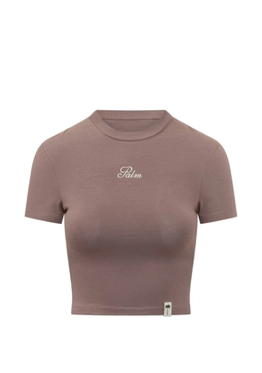Palm Angels Palm-sway fitted T-shirt - Brown