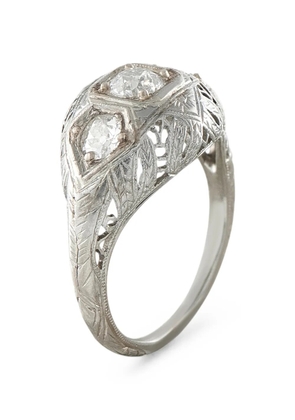 LB Exclusive engraved-filigree diamond ring - Silver