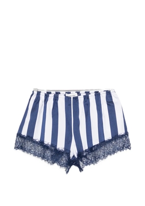 The Frankie Shop Milos stripe lace-trim shorts - Blue