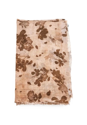 Uma Wang floral-print frayed scarf - Neutrals