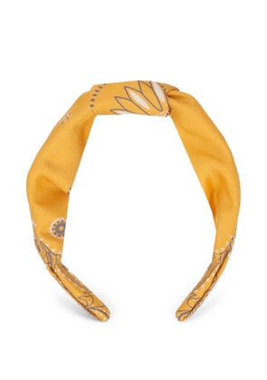 Mont Kiji floral-print knotted hairband - Yellow