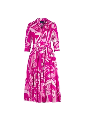 Samantha Sung Aster belted abstract-print maxi dress - Pink