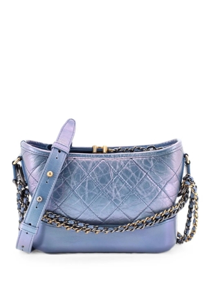 CHANEL Pre-Owned Gabrielle Hobo Quilted Iridescent Lambskin Small crossbody bag - Blue