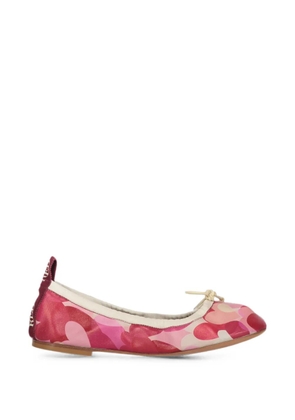 RED(V) heart-print bow-detail ballet flats - Pink