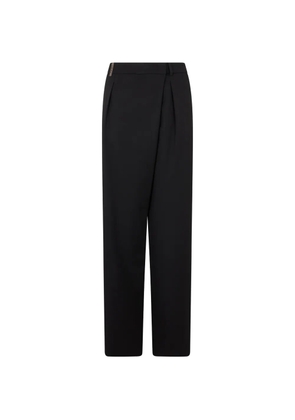 Peserico pleated wrap-style trousers - Black