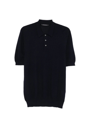 Tagliatore Pratt textured-knit polo shirt - Blue