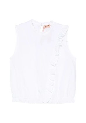 Nº21 ruffled sleeveless blouse - White