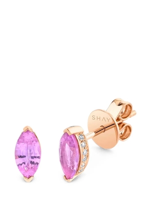 SHAY logo-detail sapphire and diamond earrings - Pink