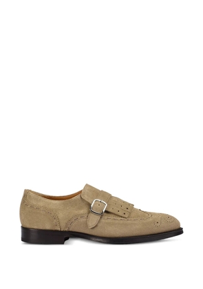 Doucal's fringed brogue monk shoes - Neutrals