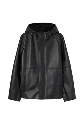 RETORI hooded leather jacket - Black