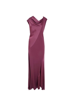 Alberta Ferretti cowl-neck panelled maxi dress - Purple
