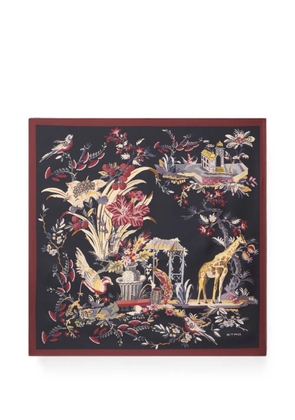 ETRO silk twill scarf with floral Paisley motif - Blue