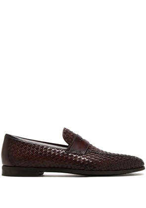 Magnanni Herman woven-leather loafers - Brown