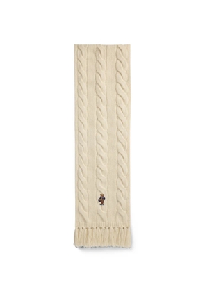 Polo Ralph Lauren Polo Bear cable-knit scarf - White