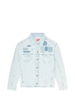 Diesel denim overshirt with patch effects - Blue